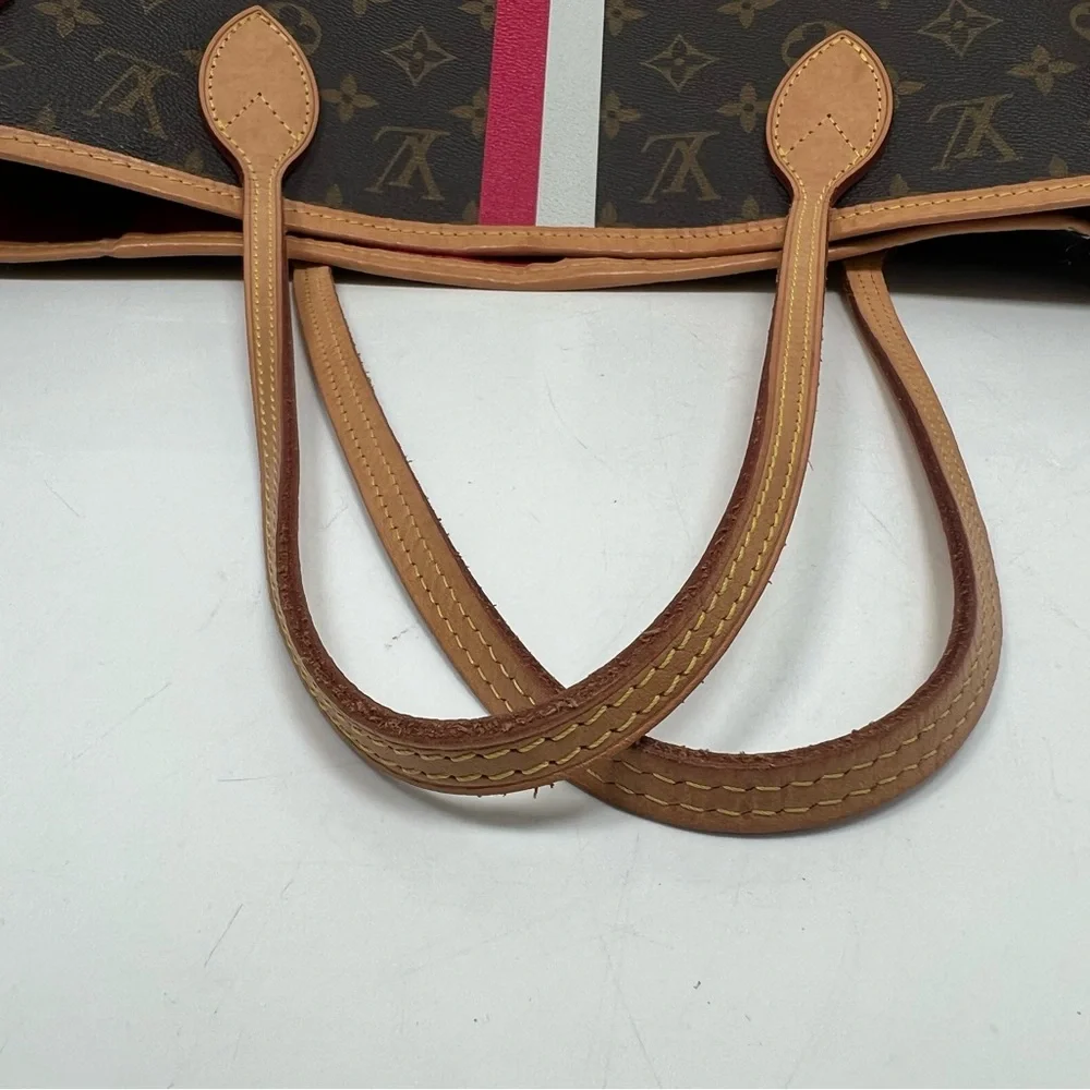LOUIS VUITTON Neverfull My LV Heritage MM Monogram With Pouch Pink Stripes - Picture 8 of 14